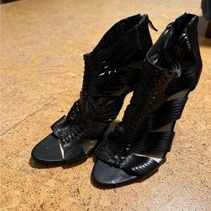 Women's Black Strappy Heels